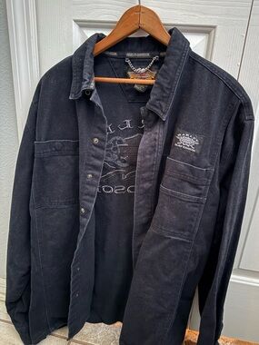 Harley-Davidson Men's Black Heavy Denim Jacket